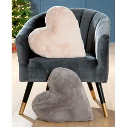 Kissen Herz Plüsch creme 44cm