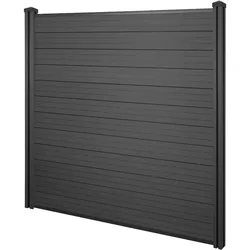 Mendler WPC-Sichtschutz Sarthe, Windschutz Zaun, WPC-Pfosten ~ Basiselement, 1,95m anthrazit