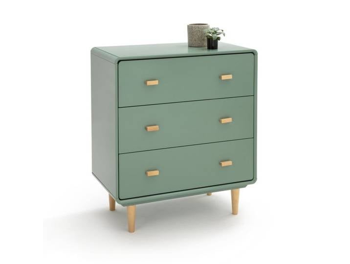 LA REDOUTE Commode 3 tiroirs Jimi Vert De Gris