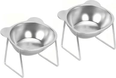 Inspire Curations CozyTilt Elevated Stainless Steel Cat Bowl Set 2pcs