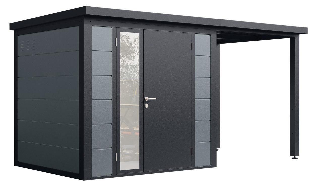 Finnhaus Wolff Metall-Gerätehaus "Linnea 4320" felsgrau 420 x 200 cm