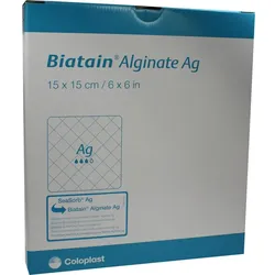 Biatain Alginate Ag Kompressen 15x15cm mit Silber 10 ST