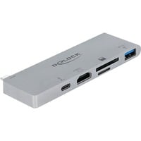 Dockingstation für MacBook mit 4K und PD 3.0 grau, USB-C, HDMI, SD, MicroSD