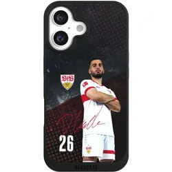 Nivocase Handyhülle für Apple iPhone 16 Hülle NIVOpure Case Schwarz Offizielles Lizenzprodukt VfB Stuttgart (Apple iPhone 16), Smartphone Hülle, Schwarz