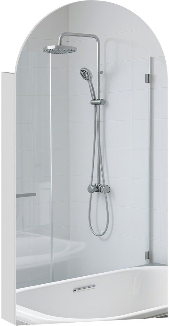 17 Stories HOMCOM Bathroom Mirror Cabinet with Adjustable Glass Shelves White 31.5mm H
