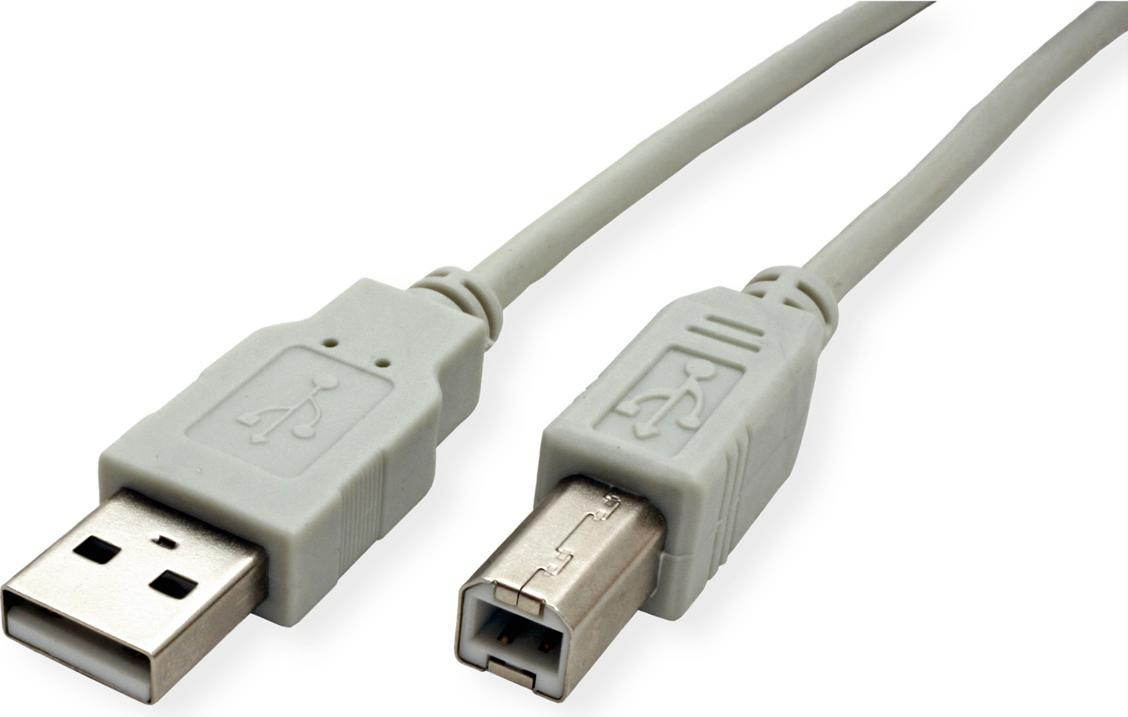 SECOMP USB 2.0-kabel Type A-B, beige, 0,8 meter