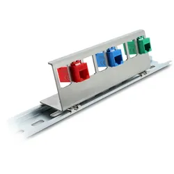 DELOCK Keystone Metall Halterung 8 Port für Hutschiene