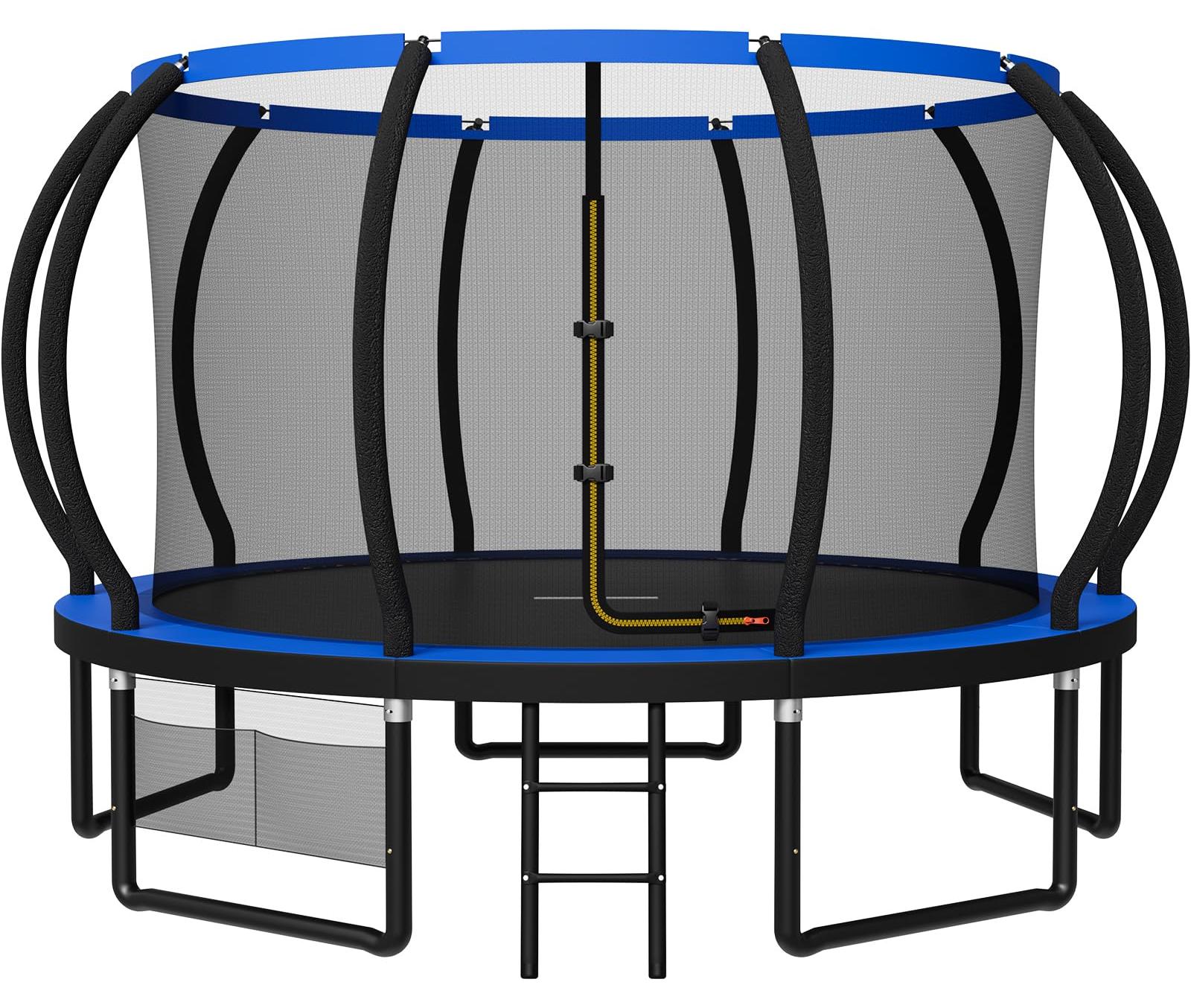 JUMMICO Trampolin Outdoor Ø 228/305/366/427/488 cm mit Schutznetz und Leiter, GS