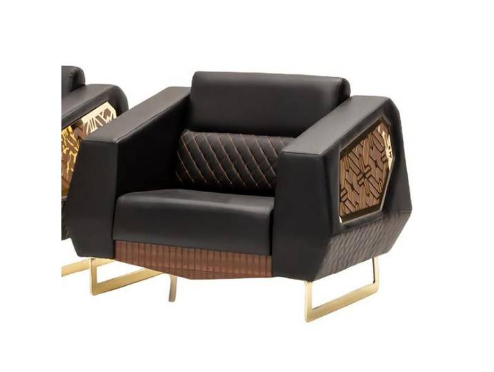 Xlmoebel Sessel Eleganter Relaxstuhl aus Kunstleder für Wohnzimmer und Büro (1-St., Relaxstuhl Kunstleder, Schwarz), Made in Europa