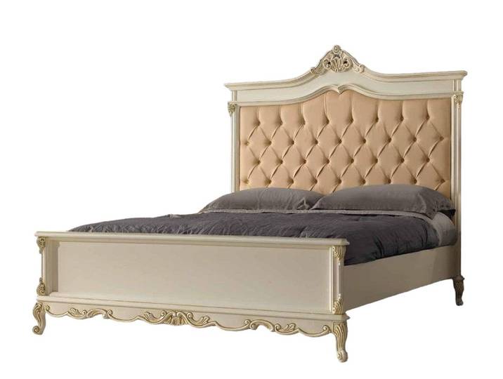Xlmoebel Bett Elegantes Bett aus italienischem Holz mit klassischem Design (Bett, 1-tlg., Bett), Hergestellt in Europa