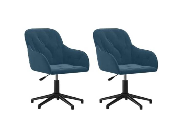 KGHERMDF Esszimmerstühle 2er Set Drehbar Blau Samt Höhenverstellbar, 360 Grad Drehung, Metallgestell, Belastbar bis 110 kg, Wohnzimmer