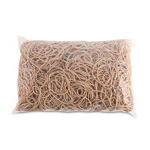 Office-Products Gummibänder 18105019-97, Länge 80mm, Breite 1,5mm, beige, 1000g