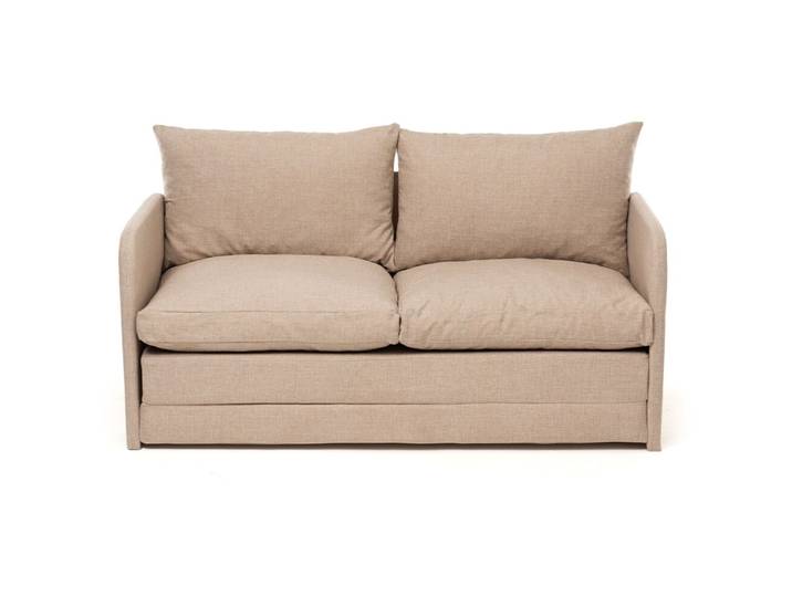 Bettsofa Saga Beige Leinenstoff B 128 T 70 cm - Bettsofa