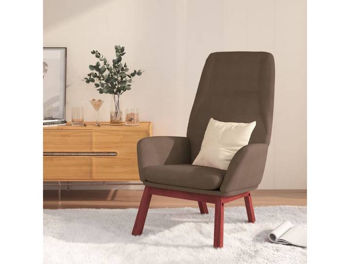 furnicato Relaxsessel Taupe 70x77x94 cm mit robustem Metallgestell und