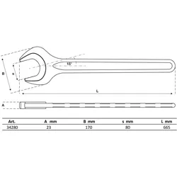 BGS Einmaulschlüssel DIN 894 SW 80 mm - 34280