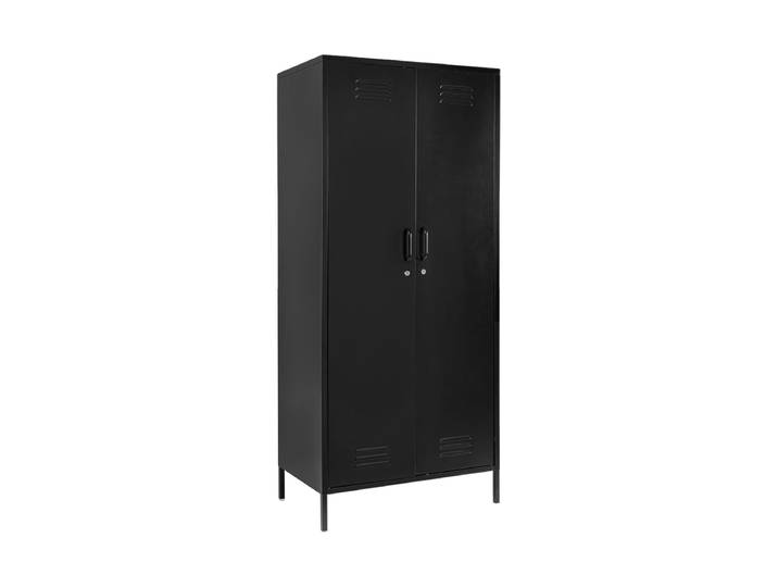 Kleiderschrank „Cambridge“ aus Metall Schwarz Bizzotto