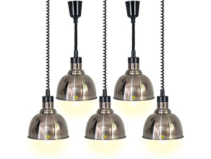 VFDZ Wärmelampe Küche Gastro Einziehbar, Speisenwärmer Lampe Buffet 250W Wärmelampe Gastronomie für Speisen, 25cm Durchmesser Lebensmittel Wärmelampe Küche für Essen Buffet, Restaurant, Hotel