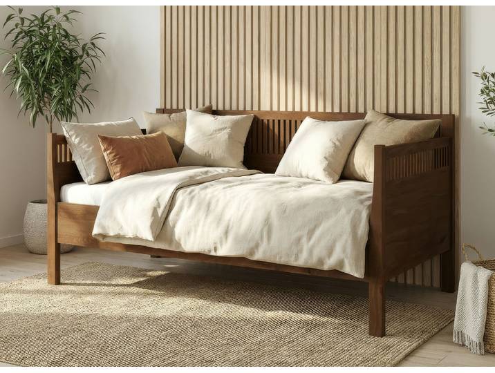 Sofabett „Julia“ Kernbuche Dunkel 120 x 190 cm Massivholz Buche Dunkel