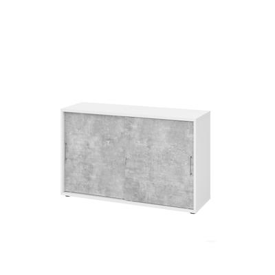 Hammerbacher-Schiebetürenschrank 2 OH BS Weiß/Beton-V1752S/W/M/BS