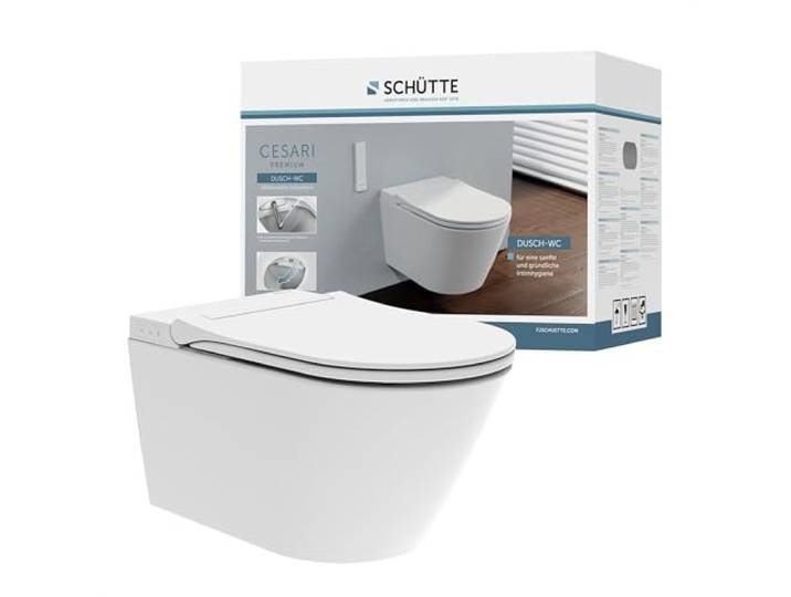 SCHÜTTE Dusch WC Set CESARI Mit Bidetfunktion, Hänge-WC Ohne Spülrand