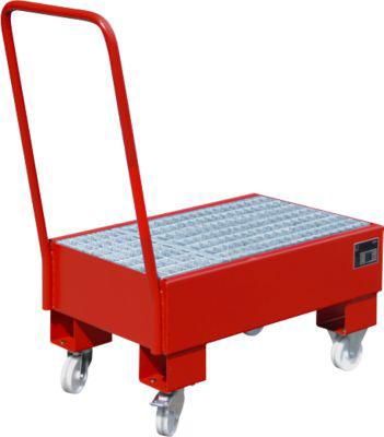 Auffangwanne, Typ AW60-1 SR, fahrbar, rot RAL3000