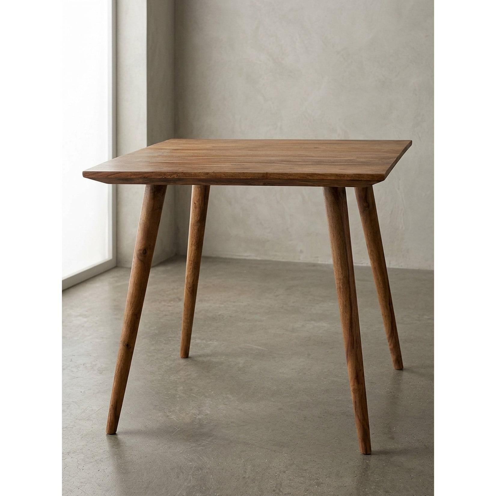 Esszimmertisch – Quadratisch Massivholz Braun 80x80x76 cm rustikal