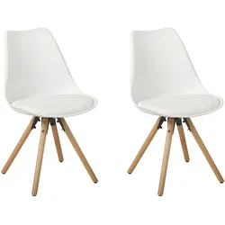ESSZIMMERSTUHL 2er-Set Kunststoff Weiß Dakota