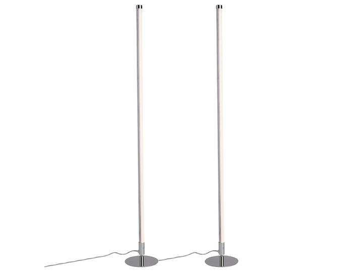 Ensemble de 2 lampadaires modernes LED chrome - Line-up