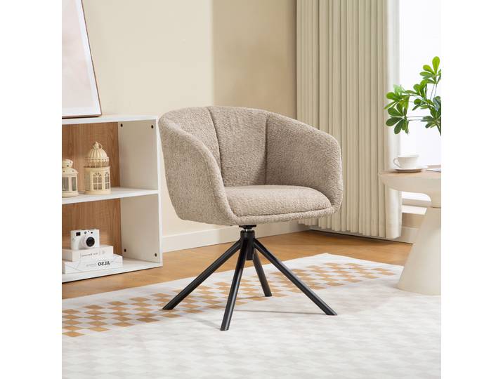 HOMCOM Chaise Pivotante Rembourrée 120kg Marron Clair
