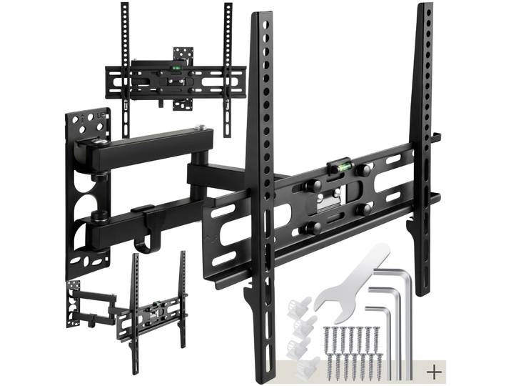TV Wandhalterung neigbar, schwenkbar für 26 (66cm) - 75 (191cm), VESA max.: 400x400, bis 50kg - schwarz