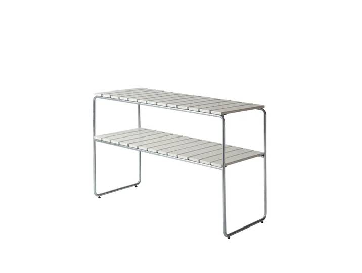 Grythyttan Stålmöbler Table d appoint Grythyttan Chêne laqué blanc-structure en acier avec galvanisation à chaud'