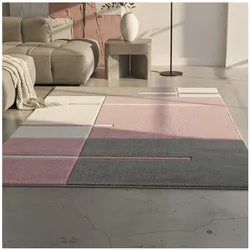 Teppich Kurzflor LATEMAR in Rosa, kariert, 280 x 370 cm