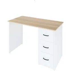 Letti Moderni Bürotisch Aure 110x72 cm in Eiche Weiß – moderner Schreibtisch