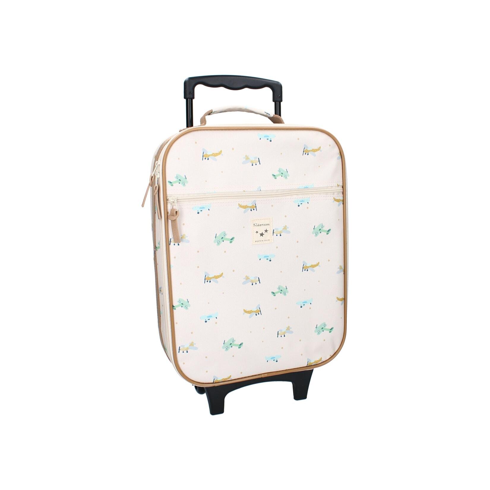 Kidzroom Kindertrolley mit Flugzeug-Print Koffer für Kinder Rollkoffer