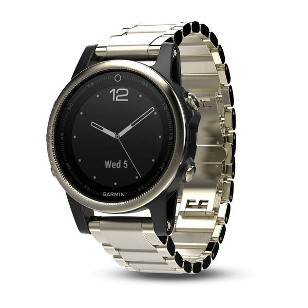 Garmin Fenix 5S saphirglas Champagnerfarben mit Metallarmband