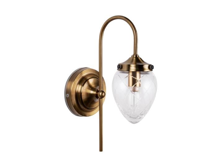 Nostalgische Wandlampe „Juni“ Transparent/Messing Globen Lighting