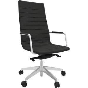 Quadrifoglio Chefsessel Dahlia, schwarz, Echt Leder, belastbar bis 110 kg
