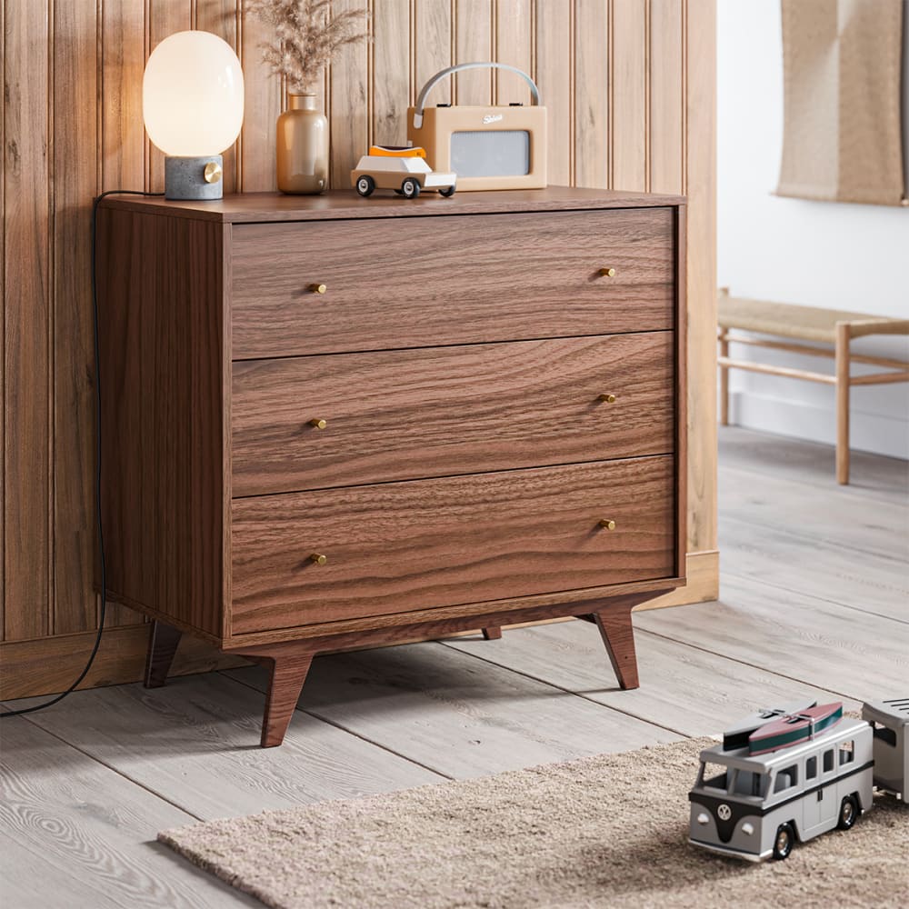 Vox Commode 3 tiroirs panneaux de particules marron Marron 90x85x50cm
