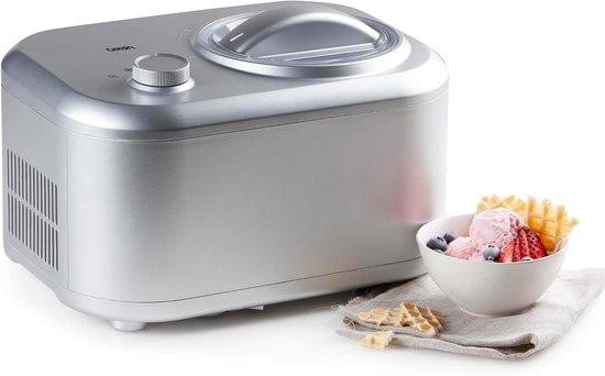 Primo Ijsmachine met compressor voor dessert, 1 liter, Zilver