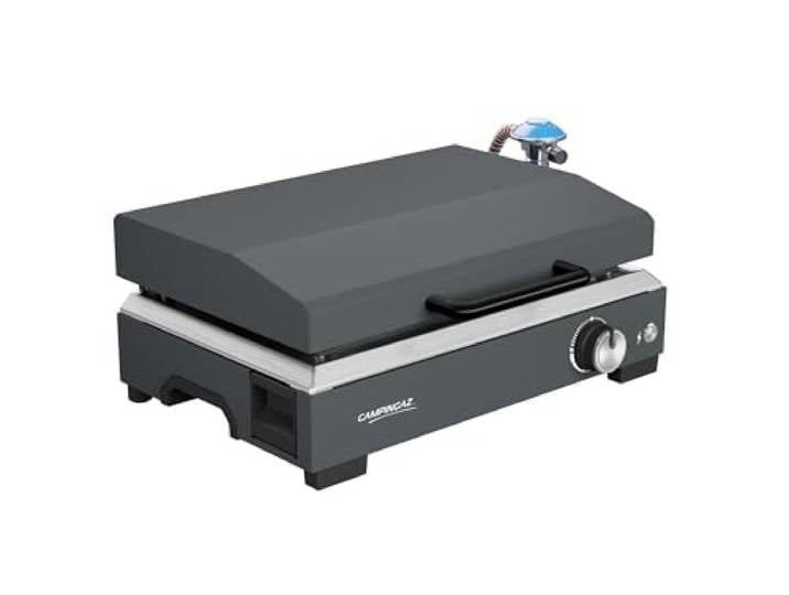 Campingaz Sigma 1 CV Gas-Plancha-Grillplatte mit Deckel 2,8 kW Kochplatte Tragbarer Tischgrill Emaillierte Stahloberfläche Brenner mit BlueFlame-Technologie für mediterranes Grillen