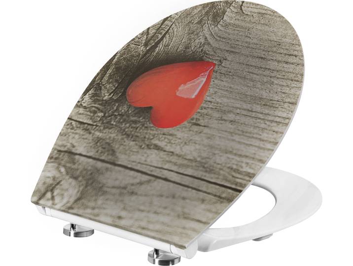 WC-Sitz CORNAT Eichenherz Duroplast WC Sitz , rot (dekor), B:37cm L:45cm, Duroplast, WC-Sitze, WC-Sitz
