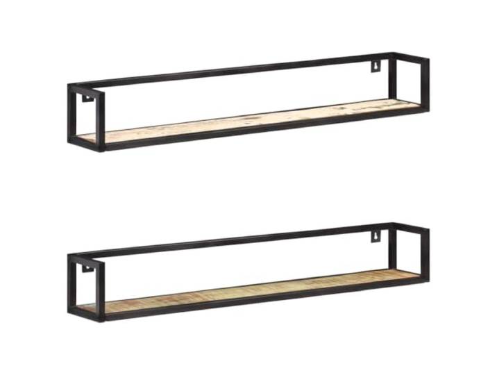 MABCQRTY Wandregal 2er Set 120 cm Altholz Massiv Metall Wandboard Rustikales Schweberegal im Industrial Design für Wohnzimmer und Schlafzimmer, hohe Stabilität durch Metallrahmen.