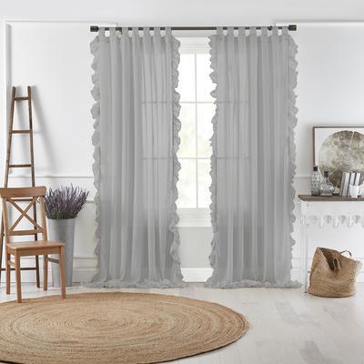 Threadmade Bella Tab-Top Ruffle Sheer Window Curtain