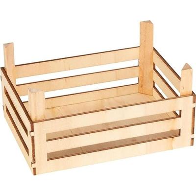 Goki 51600 - Obst- und Gemüsekiste, Holz, 3er Set, Zubehör für Kinderküche/Kaufladen