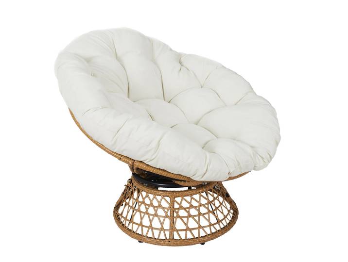 Fauteuil Noli pied rotatif 360° avec coussin - Blanc
