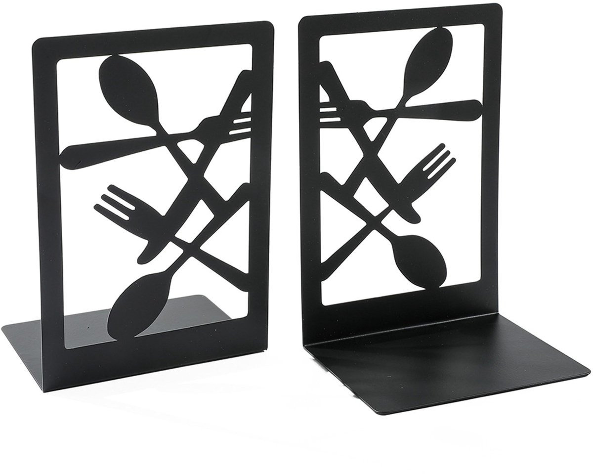 Solidchoice Zware Antislip Boekensteunen van Metaal - 2 Stuks