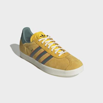 Sneaker ADIDAS PERFORMANCE "ADIDAS GAZELLE", Herren, Gr. 38, gelb (bogold, none, purrub), Leder, Schuhe Sneaker, Nations Pack Mexiko