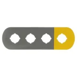 ABB MA6-1008 Beschrift-Schild 4 Befehlsstellen, schwarz-silber, Position 1 gelb für 1SFA611930R1008 MA61008