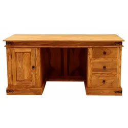 Schreibtisch Jali 160x76x80 aus indischem Sheesham-Massivholz
