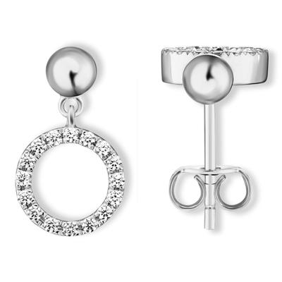 Paar Ohrhänger ONE ELEMENT "Zirkonia Kreis Ohrringe Ohrstecker aus 925 Silber", silber, Ohrringe, Damen, Damen, Silber 925 (Sterlingsilber), Zartes Emblem – unaufdringlich und dennoch ausdrucksstark